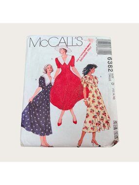 Vintage 1990s McCalls Sewing Pattern 6382 Misses Dress Size 12-16 Uncut